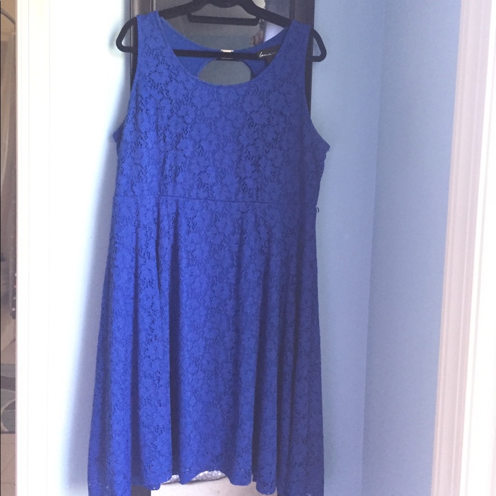 Blue A-line dress
